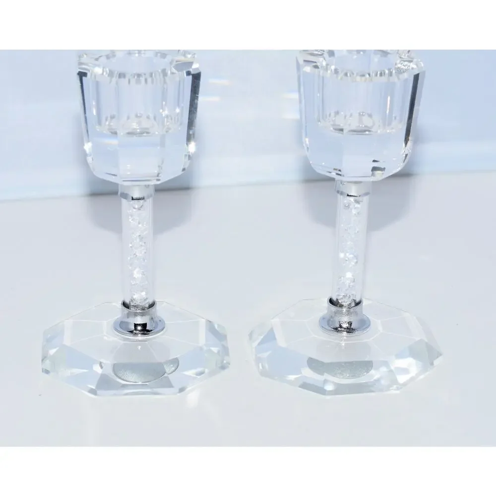 Lucien Piccard Crystal Clear Candlestick Pair 4